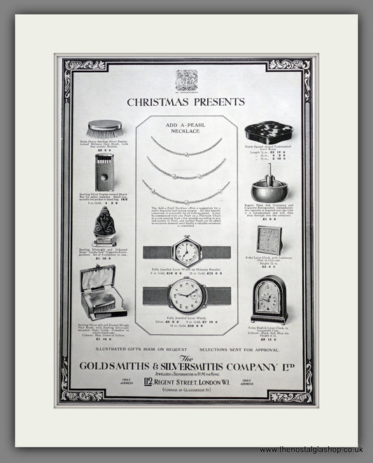 Goldsmiths & Silversmiths Company. Watches & Gifts. Original Advert 1927 (ref AD301159)