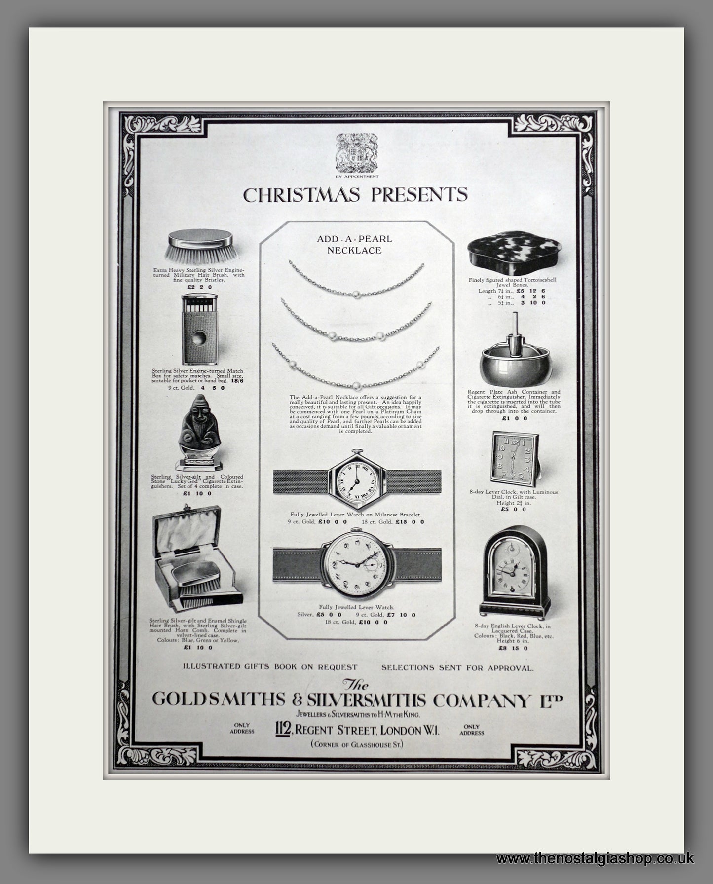 Goldsmiths & Silversmiths Company. Watches & Gifts. Original Advert 1927 (ref AD301159)