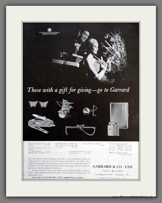 Garrard Jewellery. Original Advert 1960 (ref AD301289)
