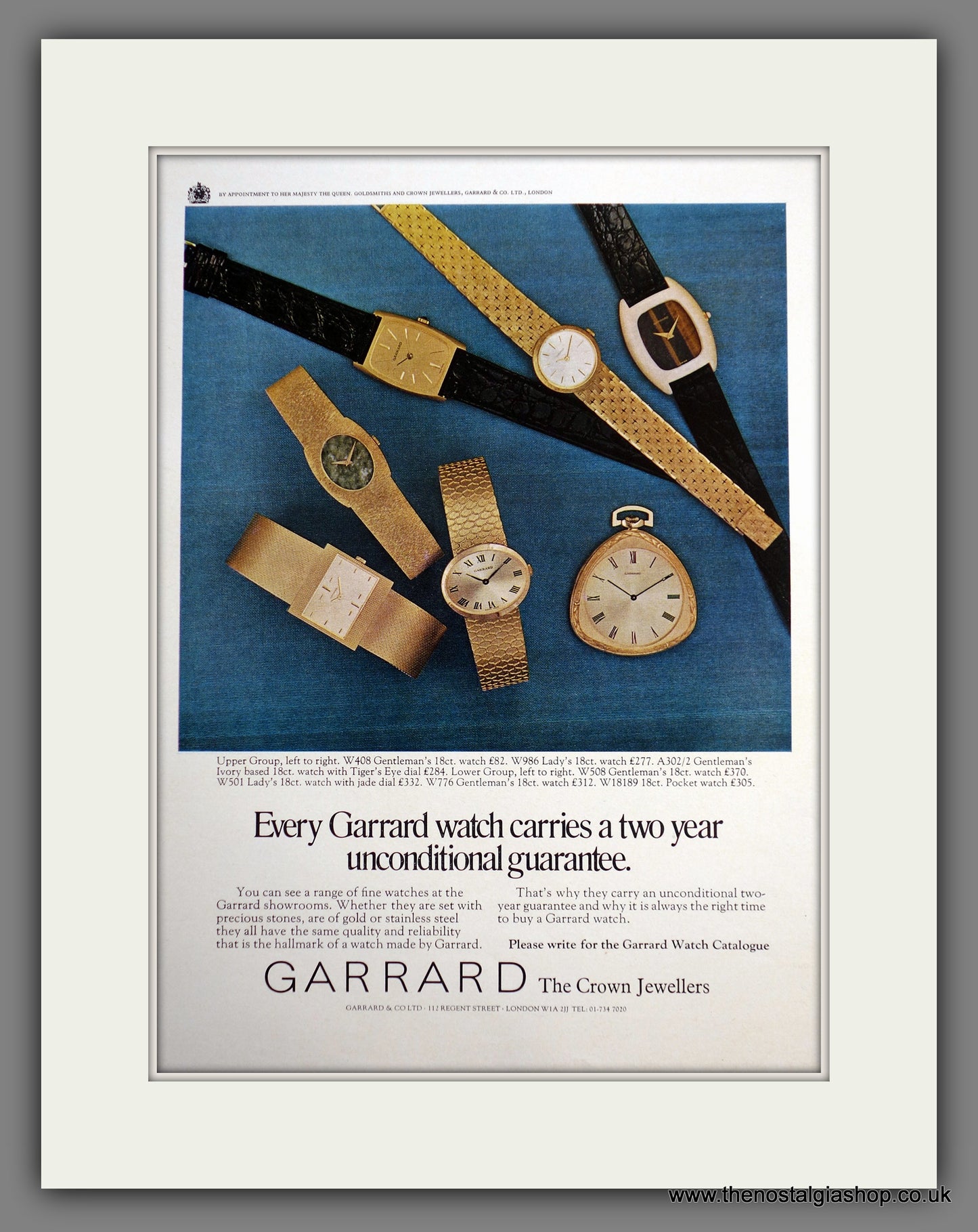 Crown Jewellers Garrard Original Advert 1970 (ref AD301269)