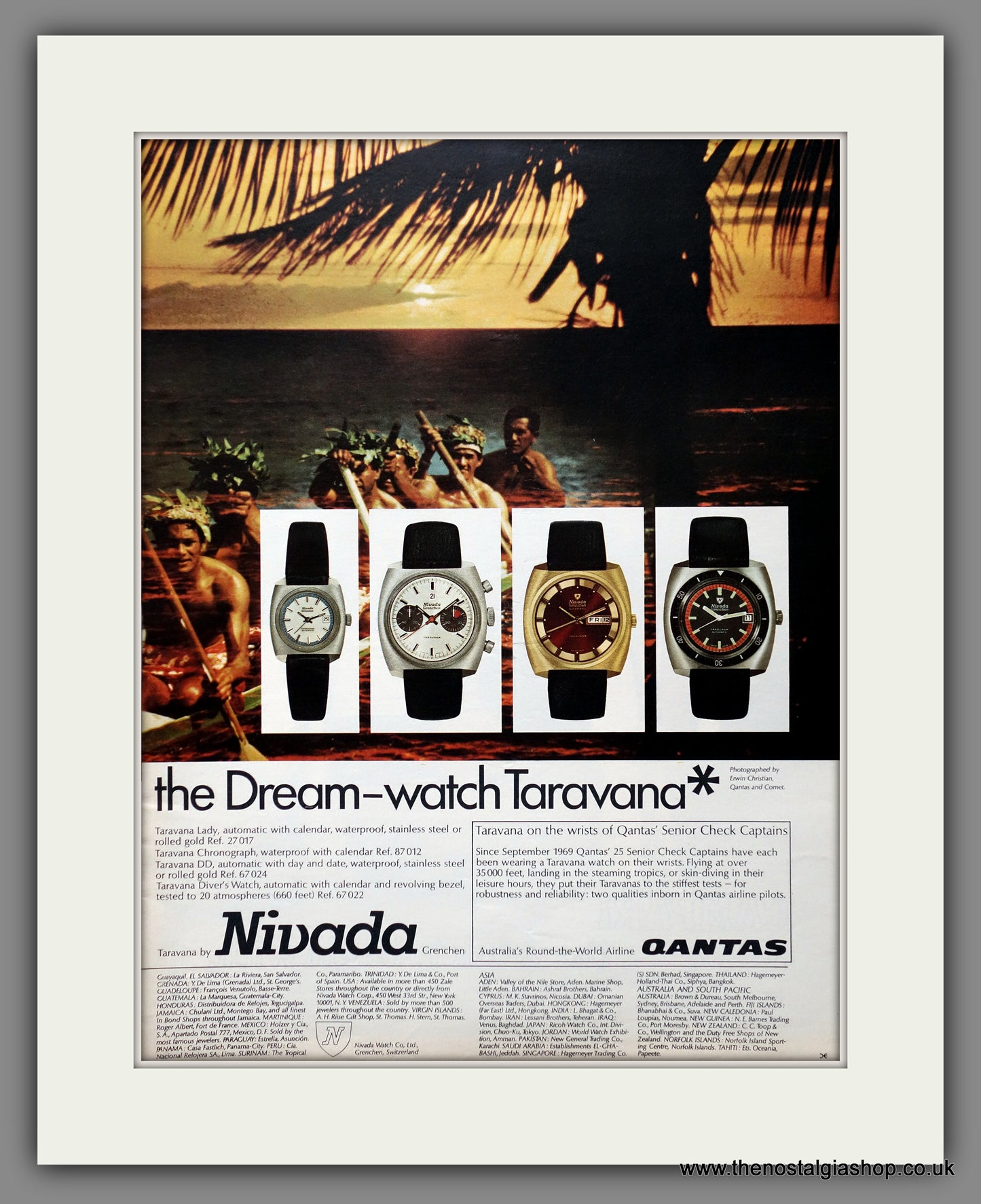 Taravana By Nivada Watches Original Advert 1969 (ref AD301270)