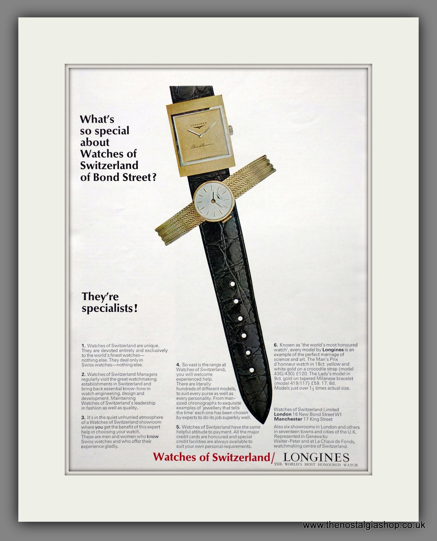 Longines Watches Original Advert 1966 (ref AD301273)