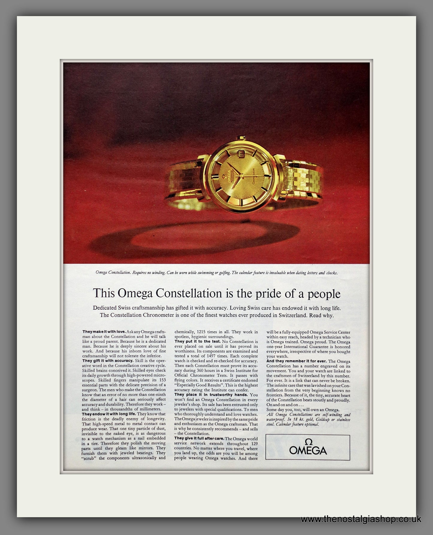 Omega Constellation Watches. Original Advert 1964 (ref AD301281)
