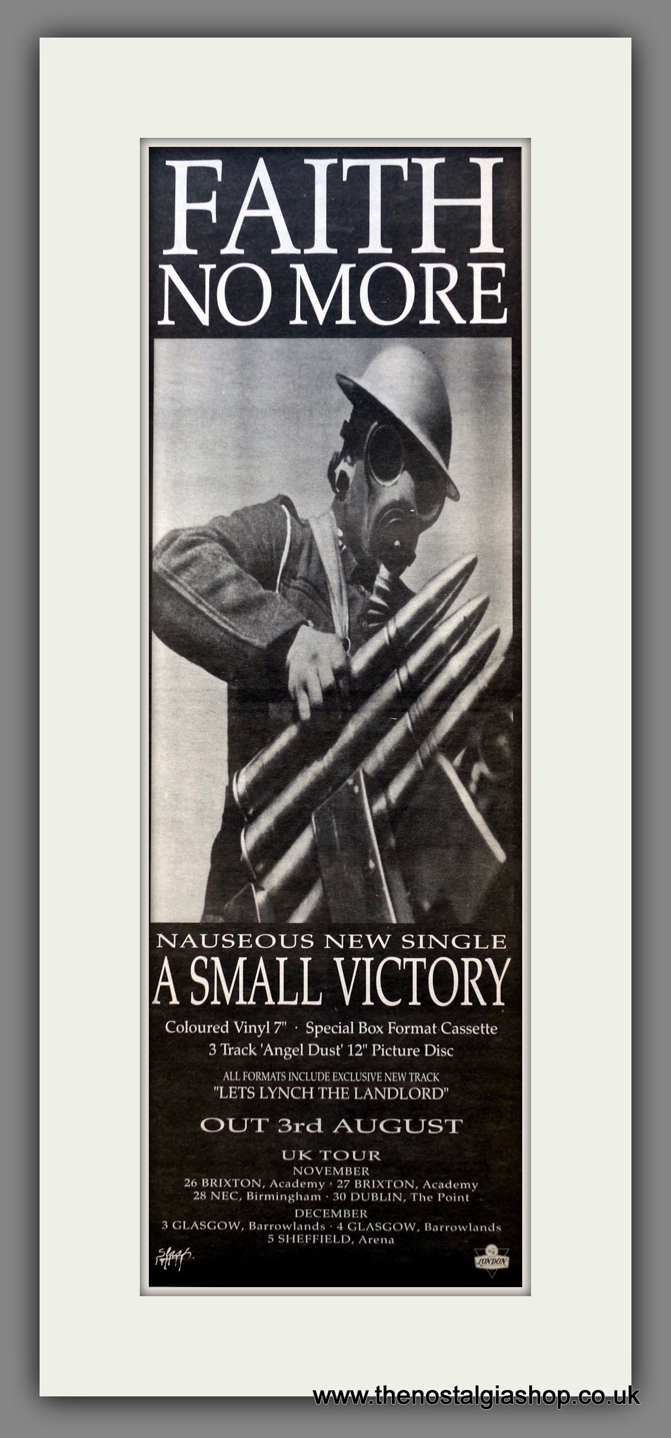 Faith No More A Small Victory. Original Advert 1992 (ref AD200519)