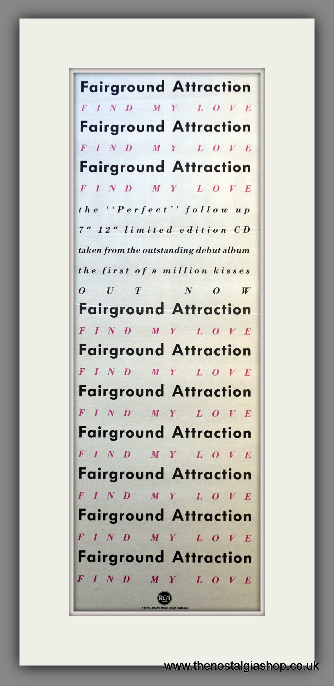 Fairground Attraction Find My Love. Original Advert 1988 (ref AD200527)