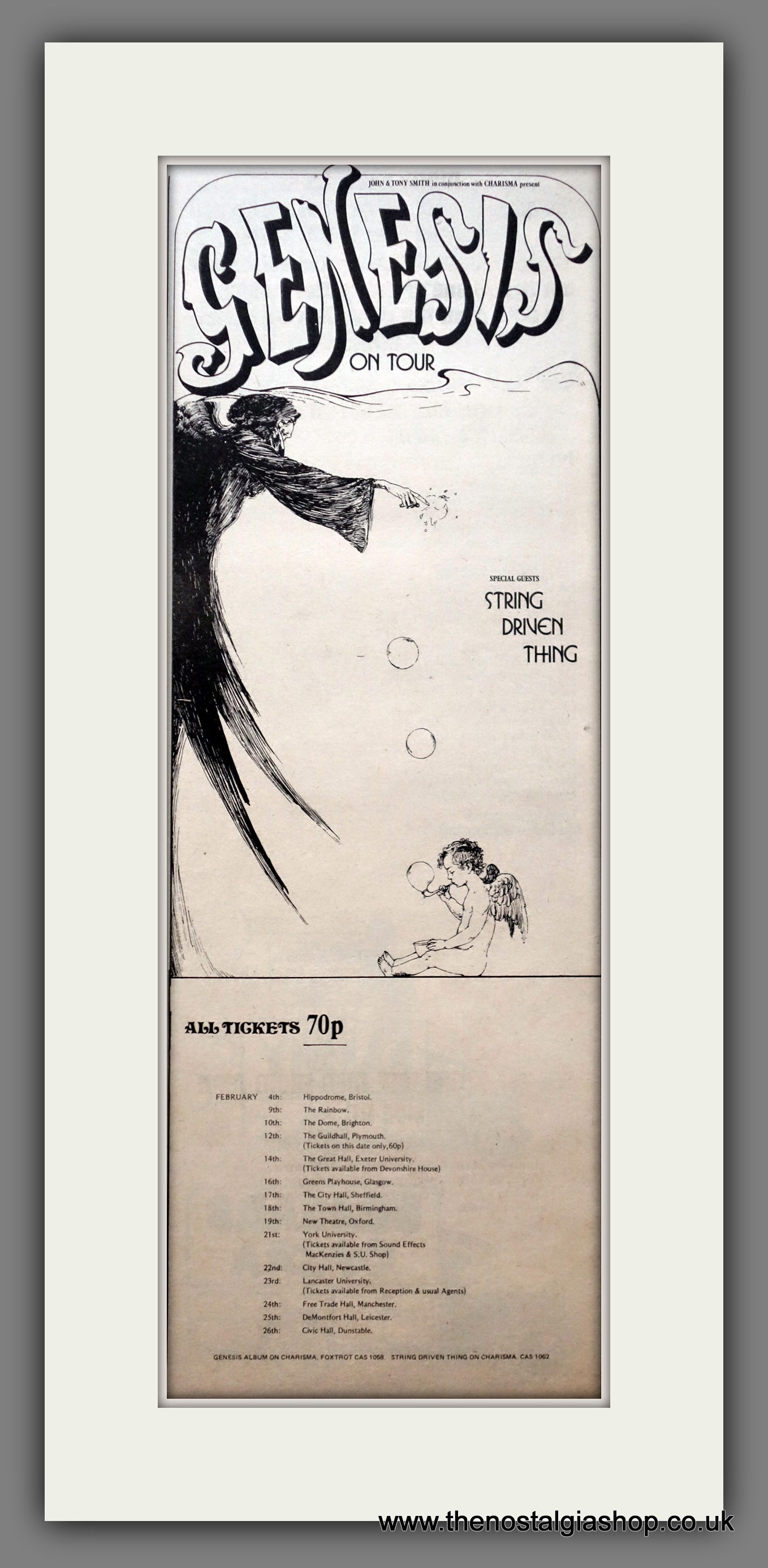 Genesis On Tour. Original Advert 1973 (ref AD200561)