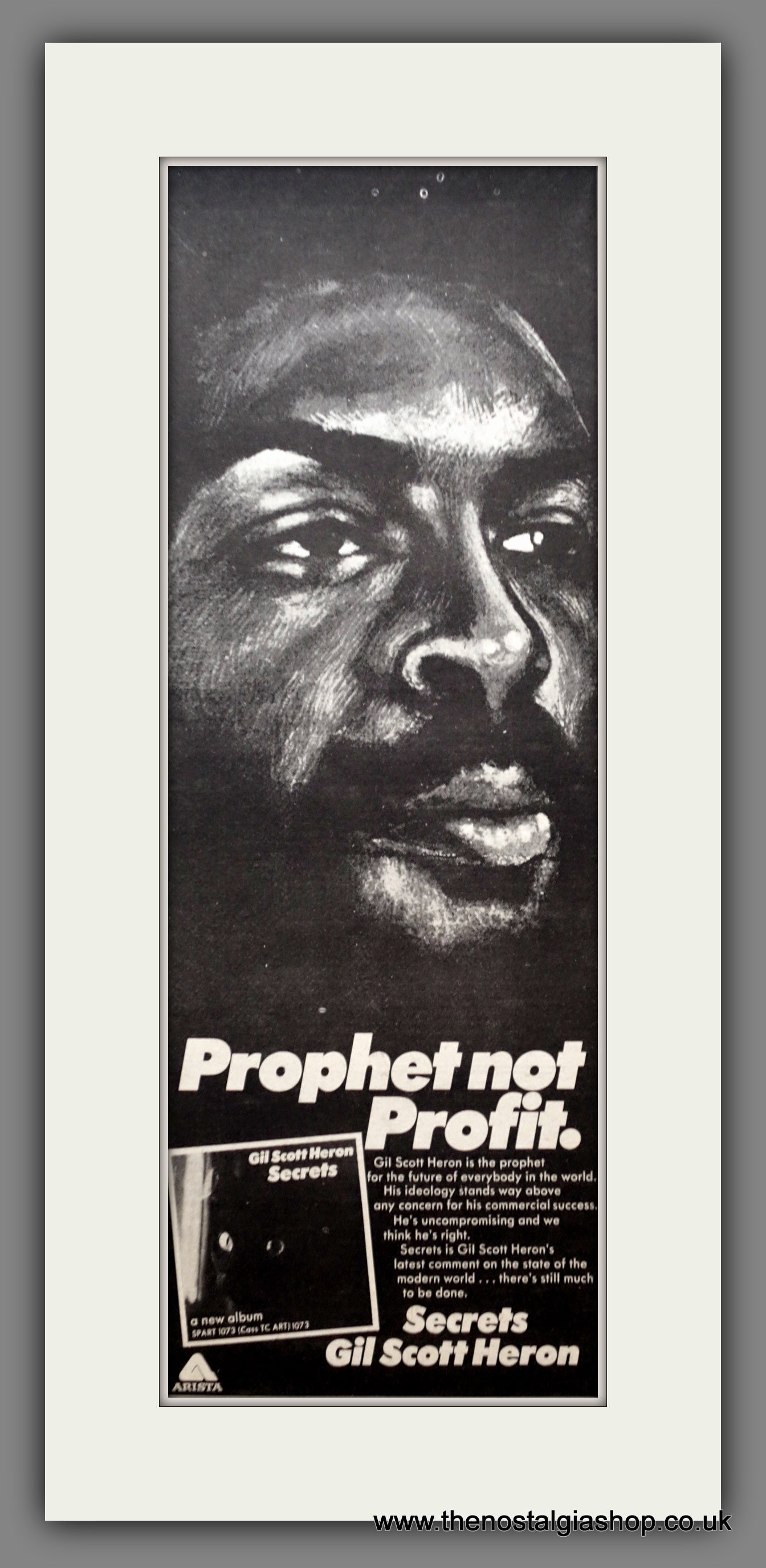 Gil Scott Heron Secrets. Original Advert 1978 (ref AD200565)