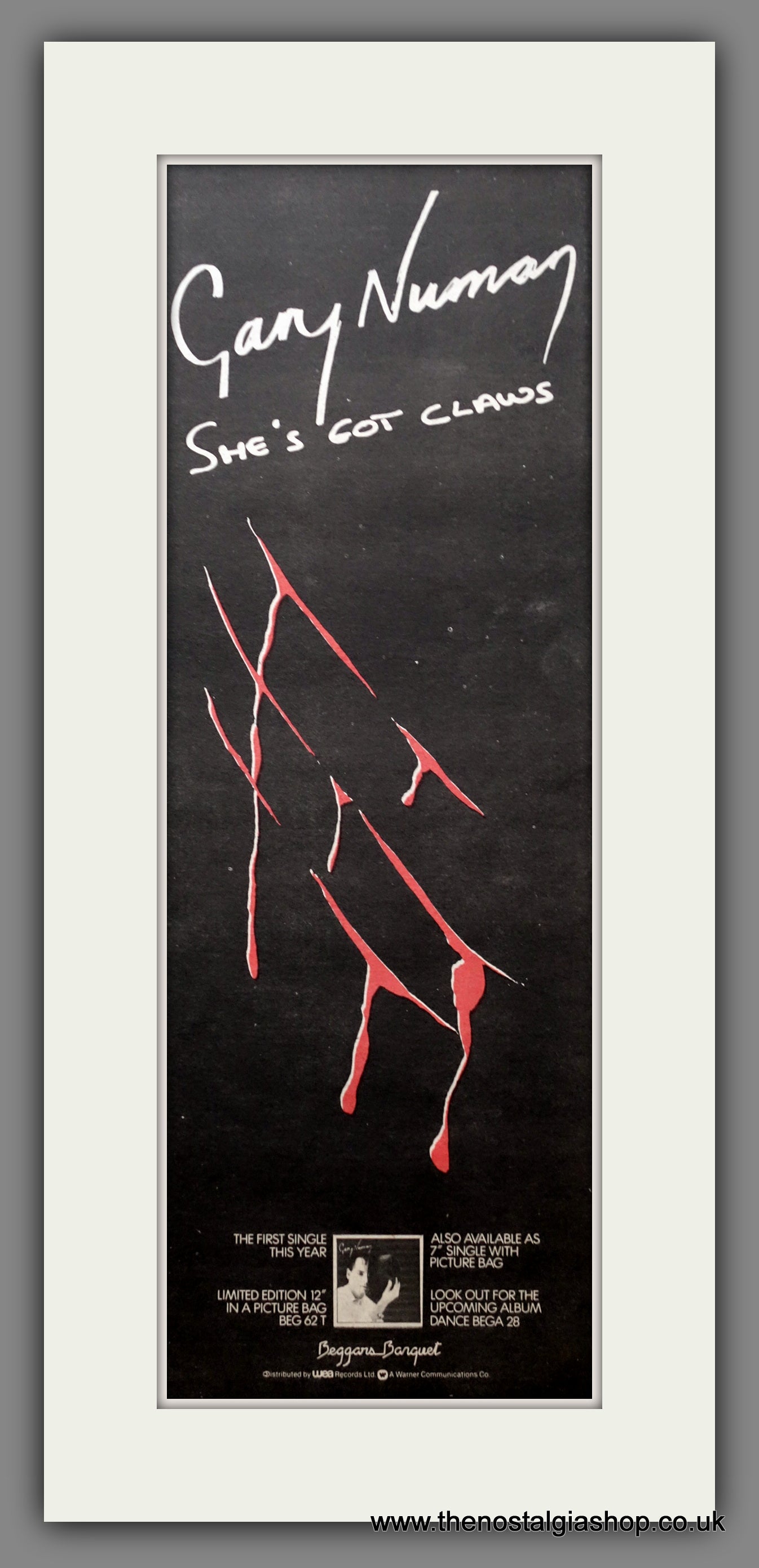 Gary Numan She's Got Claws. Original Advert 1981 (ref AD200566)