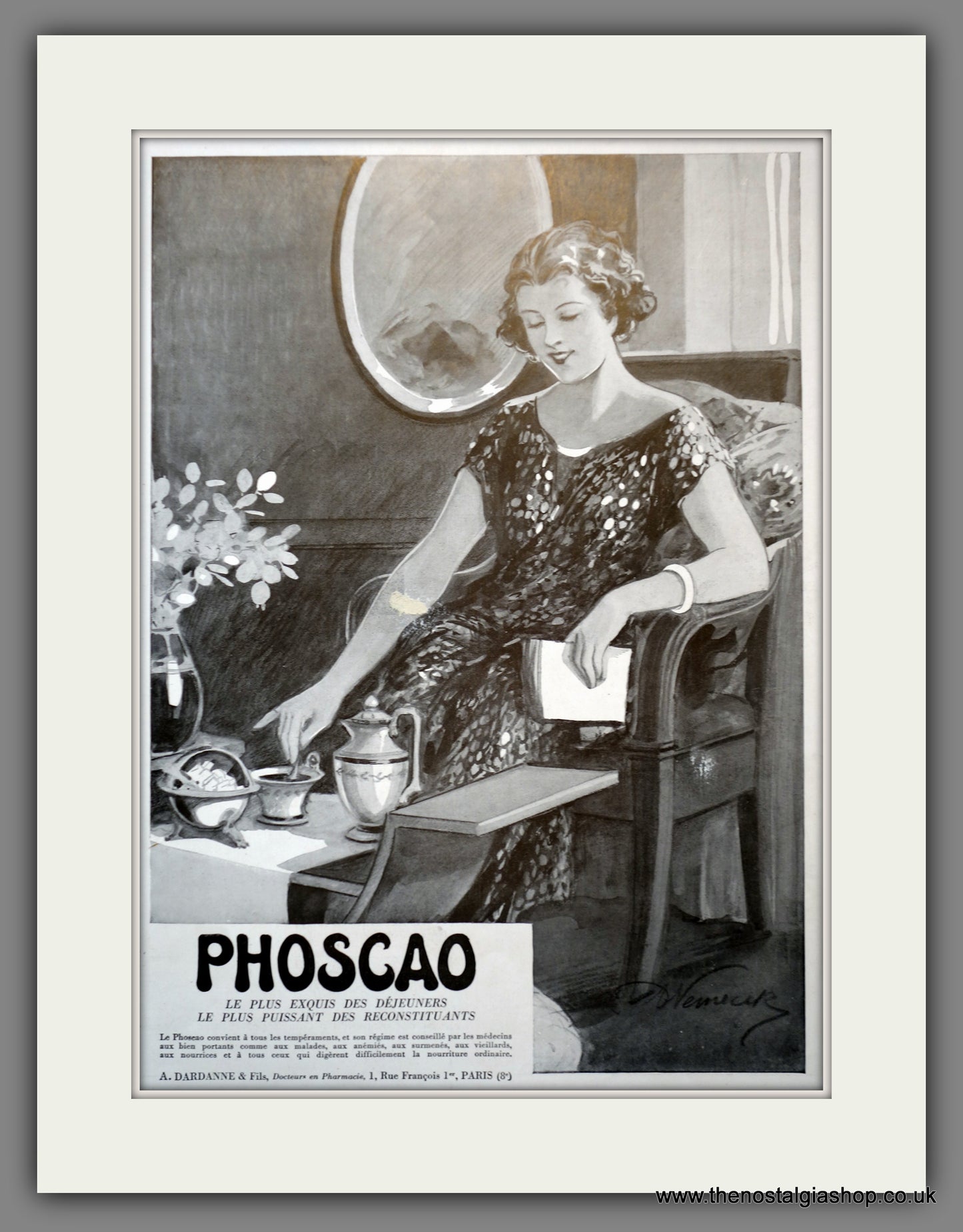 Phoscao Corn and Cocoa Shake. Original French Advert 1933 (ref AD301022)