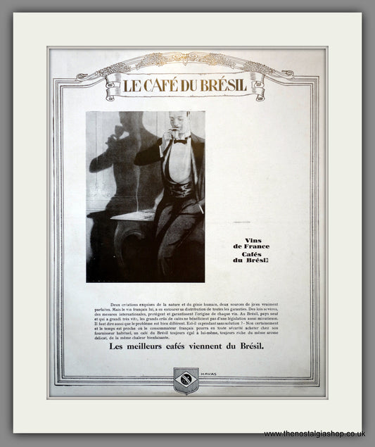 Cafe Du Bresil. Original French Advert 1929 (ref AD301020)