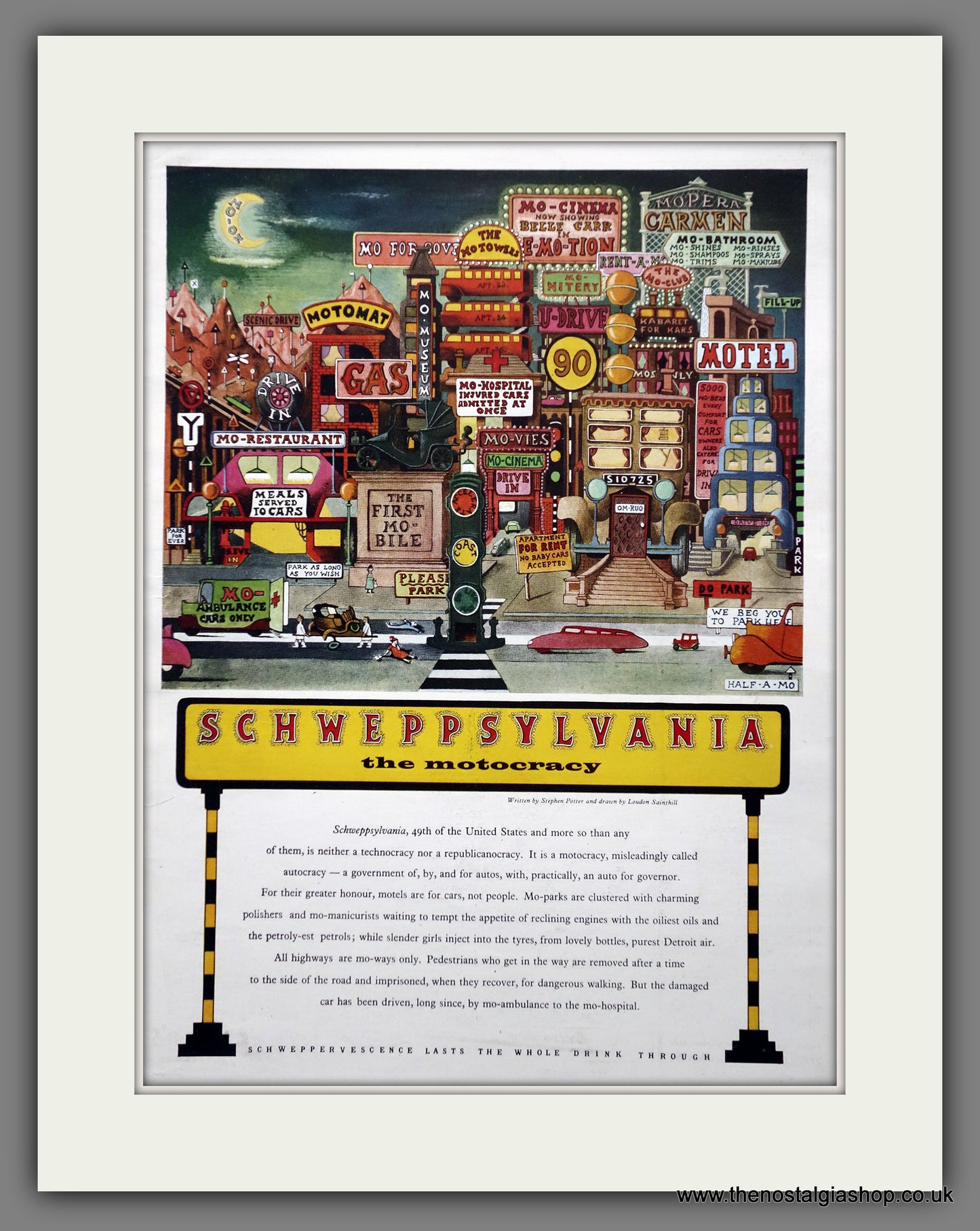 Schweppes Tonic Water. Schweppsylvania Original Advert 1955 (ref AD301002)