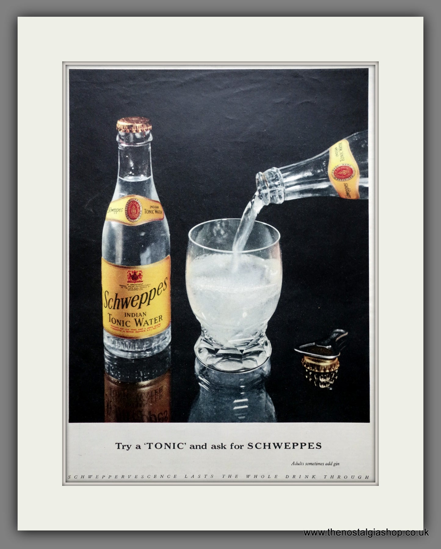 Schweppes Tonic Water. Original Advert 1955 (ref AD301043)
