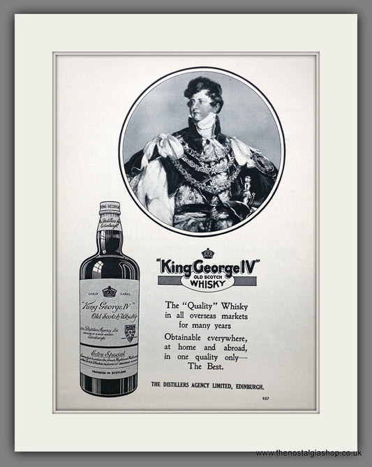King George IV Old Scotch Whisky. Original Advert 1929 (ref AD301062)