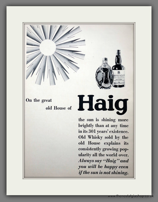 Haig Whisky. Original Advert 1929 (ref AD301067)