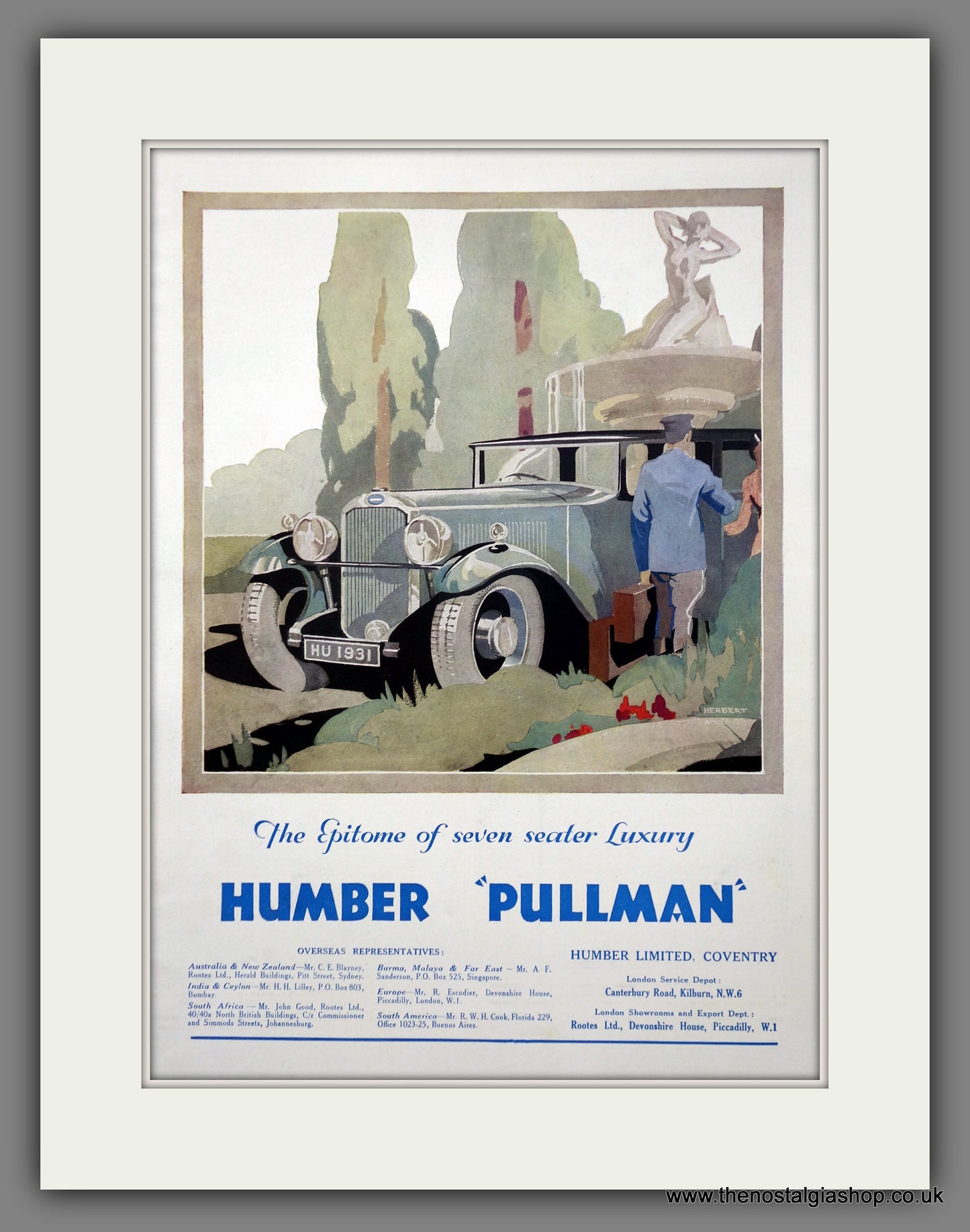 Humber Pullman. Original Advert 1931 (ref AD301081)
