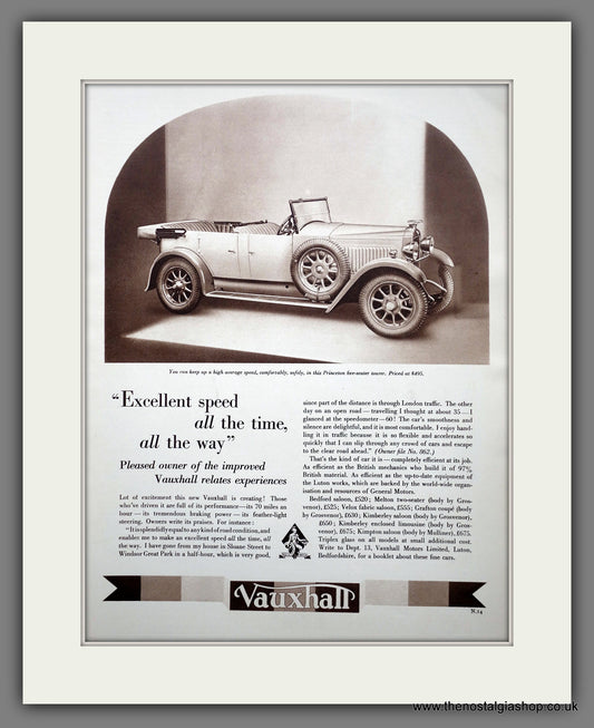 Vauxhall Princeton Tourer. Original Advert 1929 (ref AD301084)