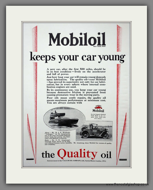 Mobiloil. Original Advert 1929 (ref AD301090)