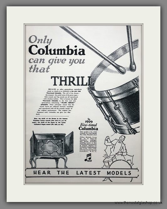 Columbia Viva-Tonal Gramophone. Original Advert 1928 (ref AD301097)