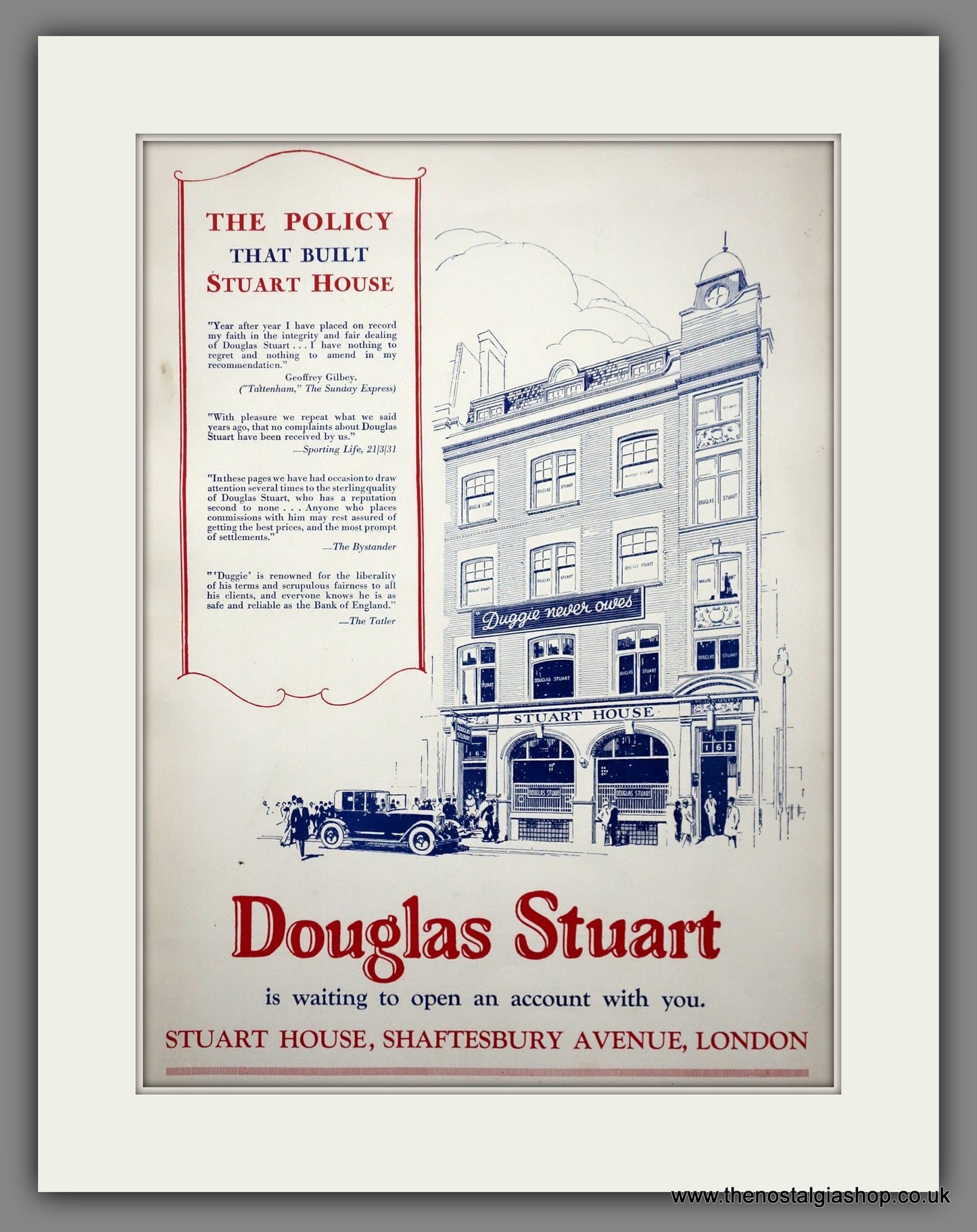 Douglas Stuart Company. Original Advert 1931 (ref AD301102)