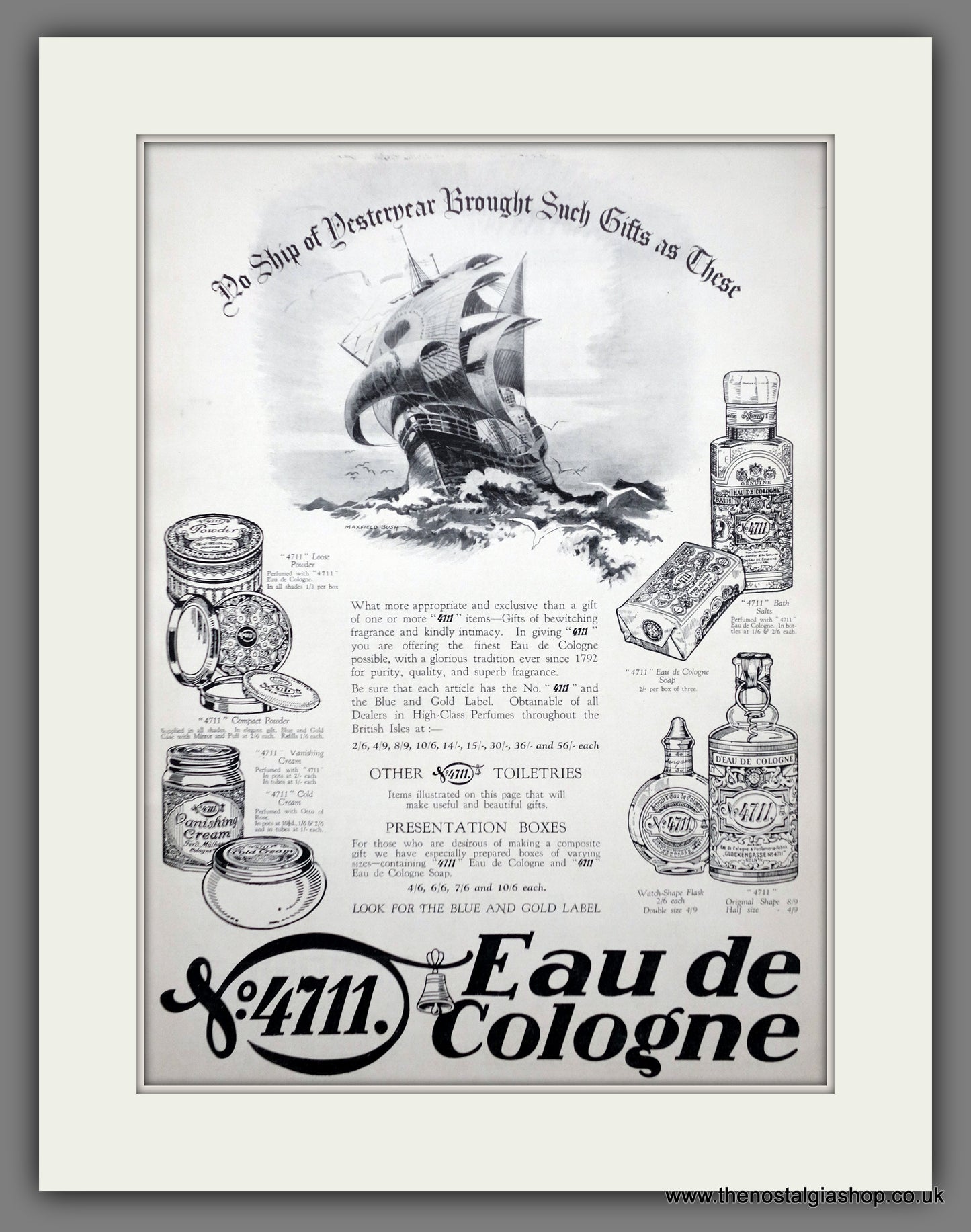 4711 Eau de Cologne Perfume. Original Advert 1928 (ref AD301104)