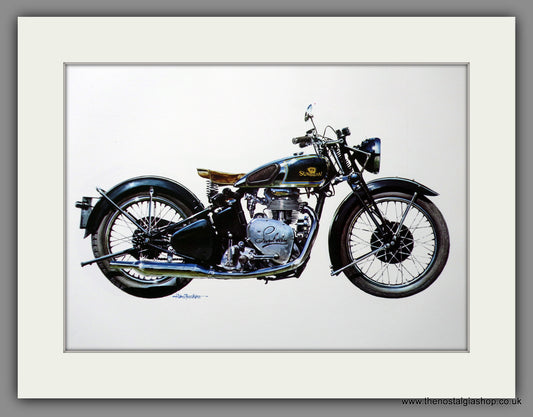 Sunbeam High-Cam 1939. Motorcycle Print 1970's (ref PR3051)
