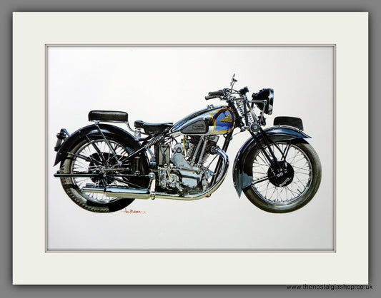 Imperial 500 1937. Motorcycle Print 1970's (ref PR3055)