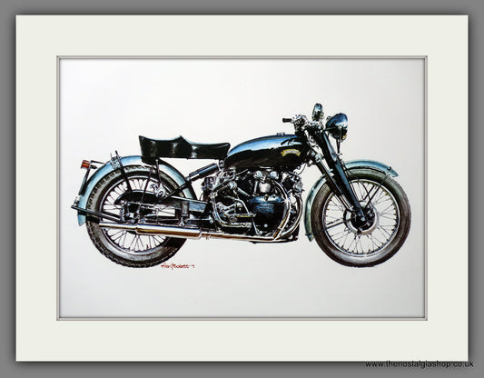 Vincent Black Shadow 1949. Motorcycle Print 1970's (ref PR3056)