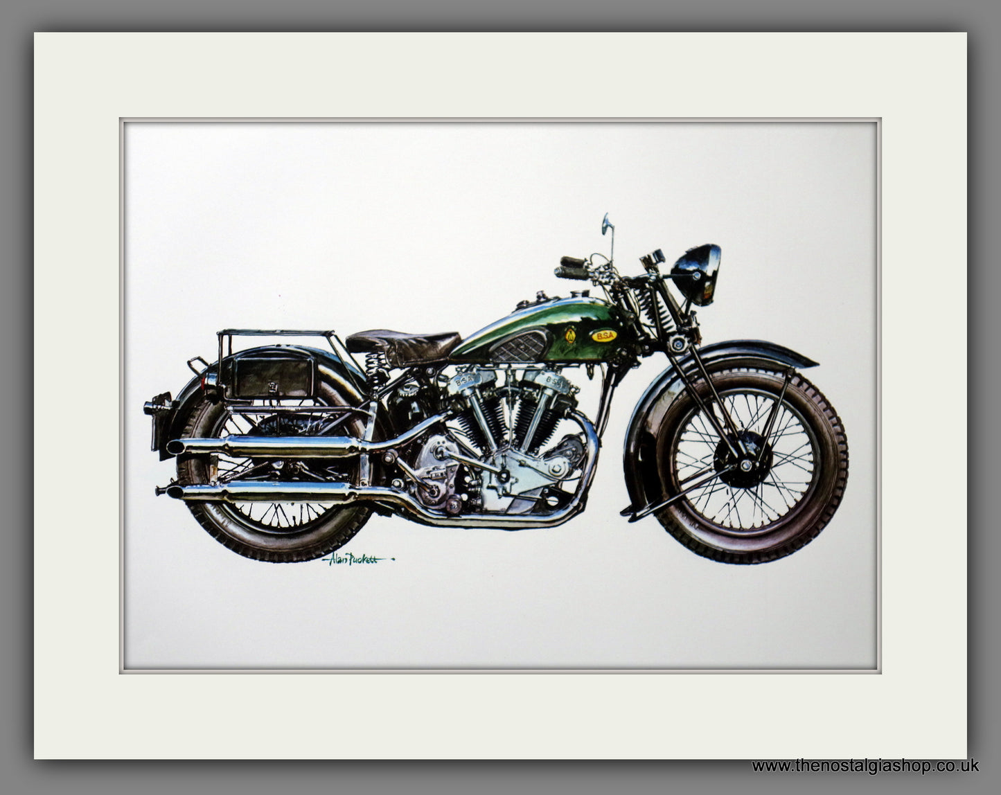 BSA Y13 Vee Twin 1937. Motorcycle Print 1970's (ref PR3061)