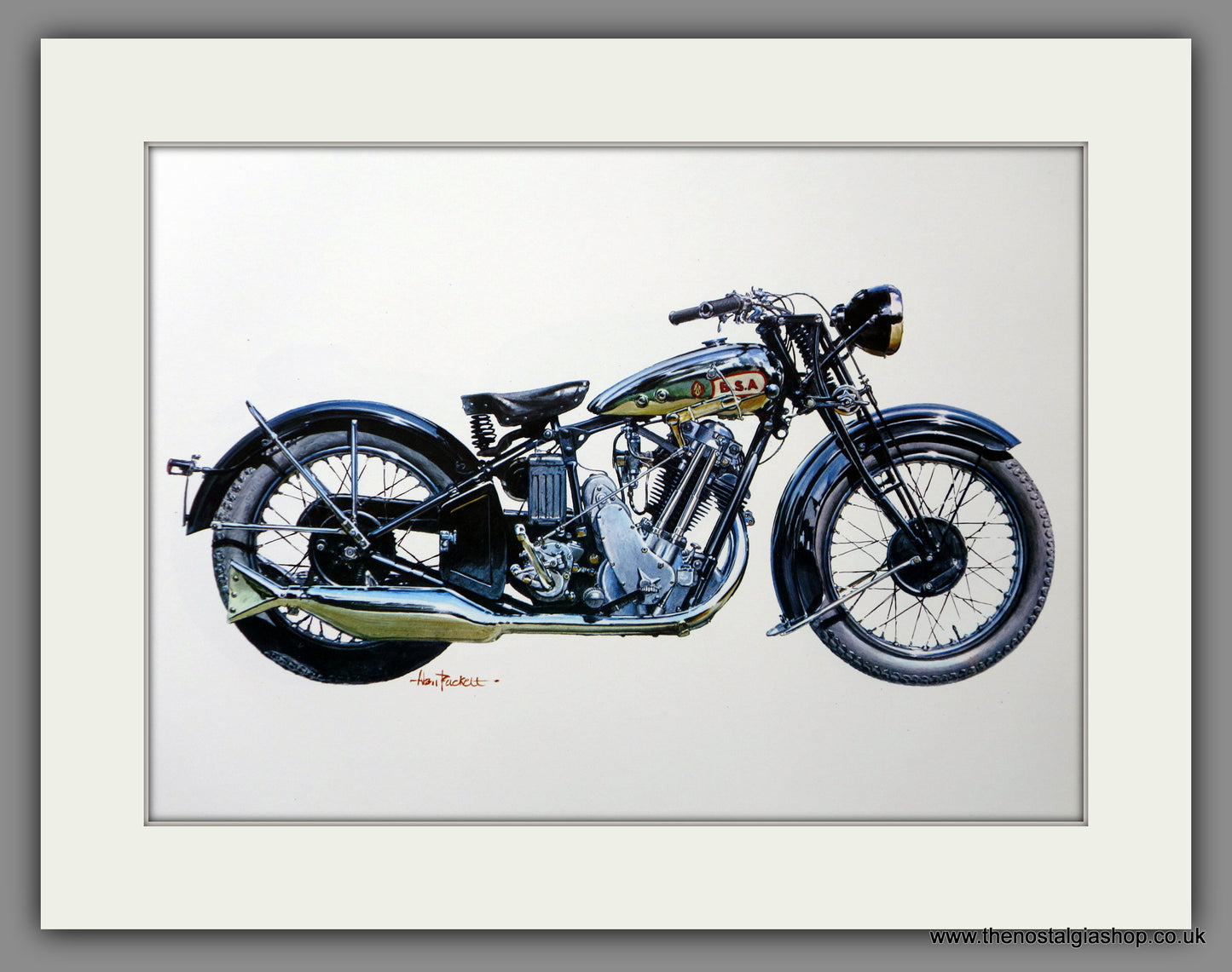 BSA 500 Sloper 1929. Motorcycle Print 1970's (ref PR3064)
