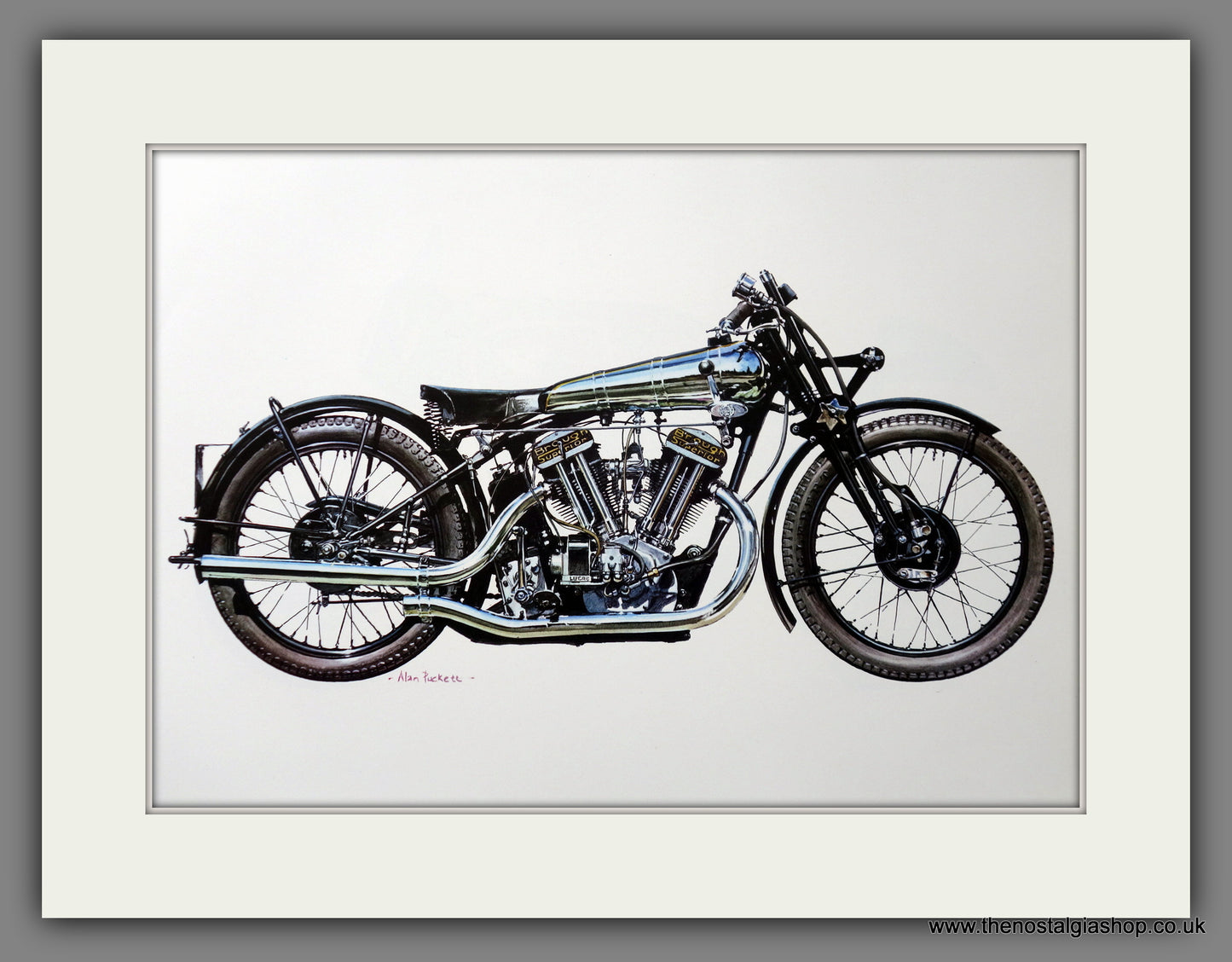 Brough Superior SS100 1929. Motorcycle Print 1970's (ref PR3066)
