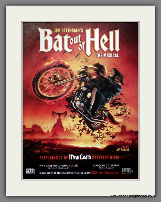 Bat Out Of Hell, The Musical. Jim Steinman.  Vintage Advert 2017 (ref AD60912)