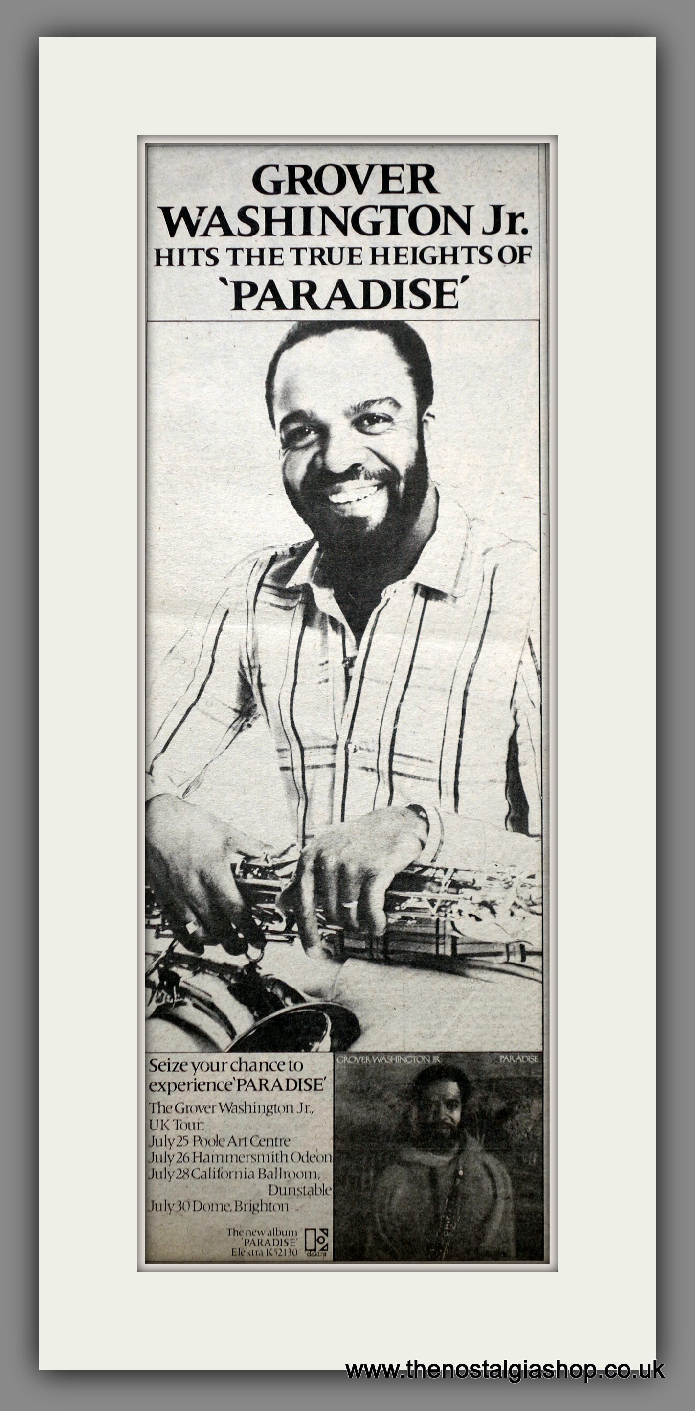 Grover Washington Jr Paradise. Original Advert 1979 (ref AD200587)