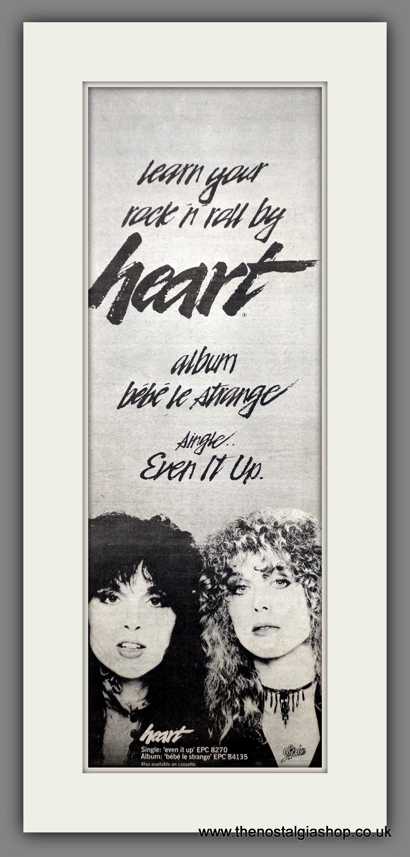Heart Bebe Le Strange. Original Advert 1980 (ref AD200593)