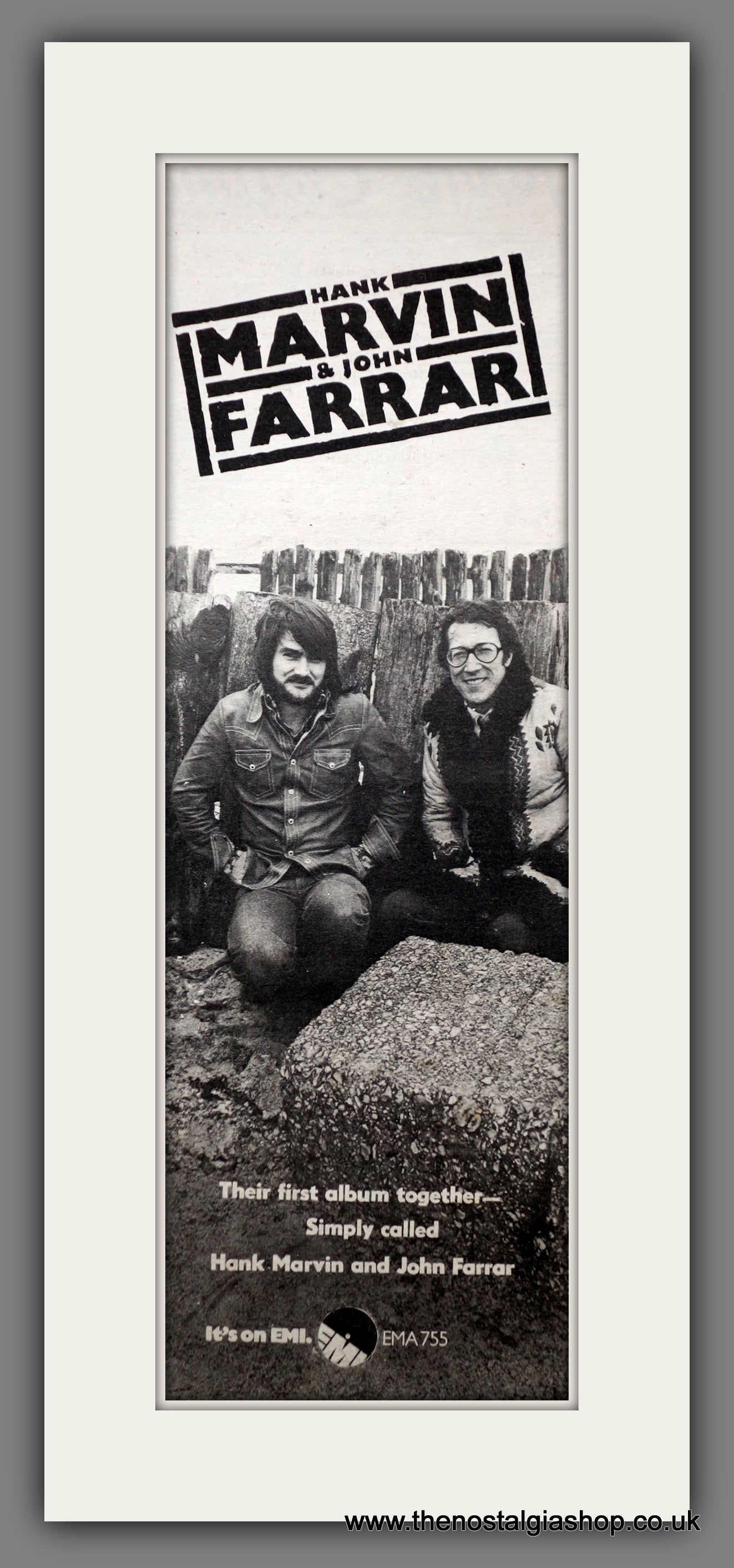 Hank Marvin & John Farrar First Album. Original Advert 1973 (ref AD200600)