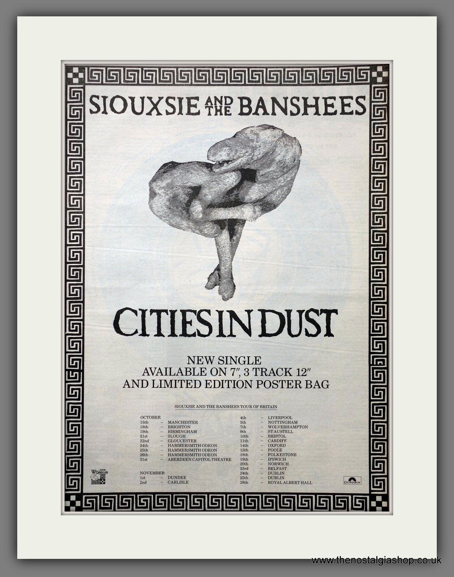 Siouxsie And The Banshees Cities In Dust. Original Advert 1985 (ref AD15596)
