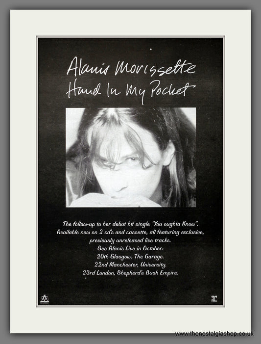 Alanis Morissette Hand In My Pocket. Original Advert 1995 (ref AD15611)
