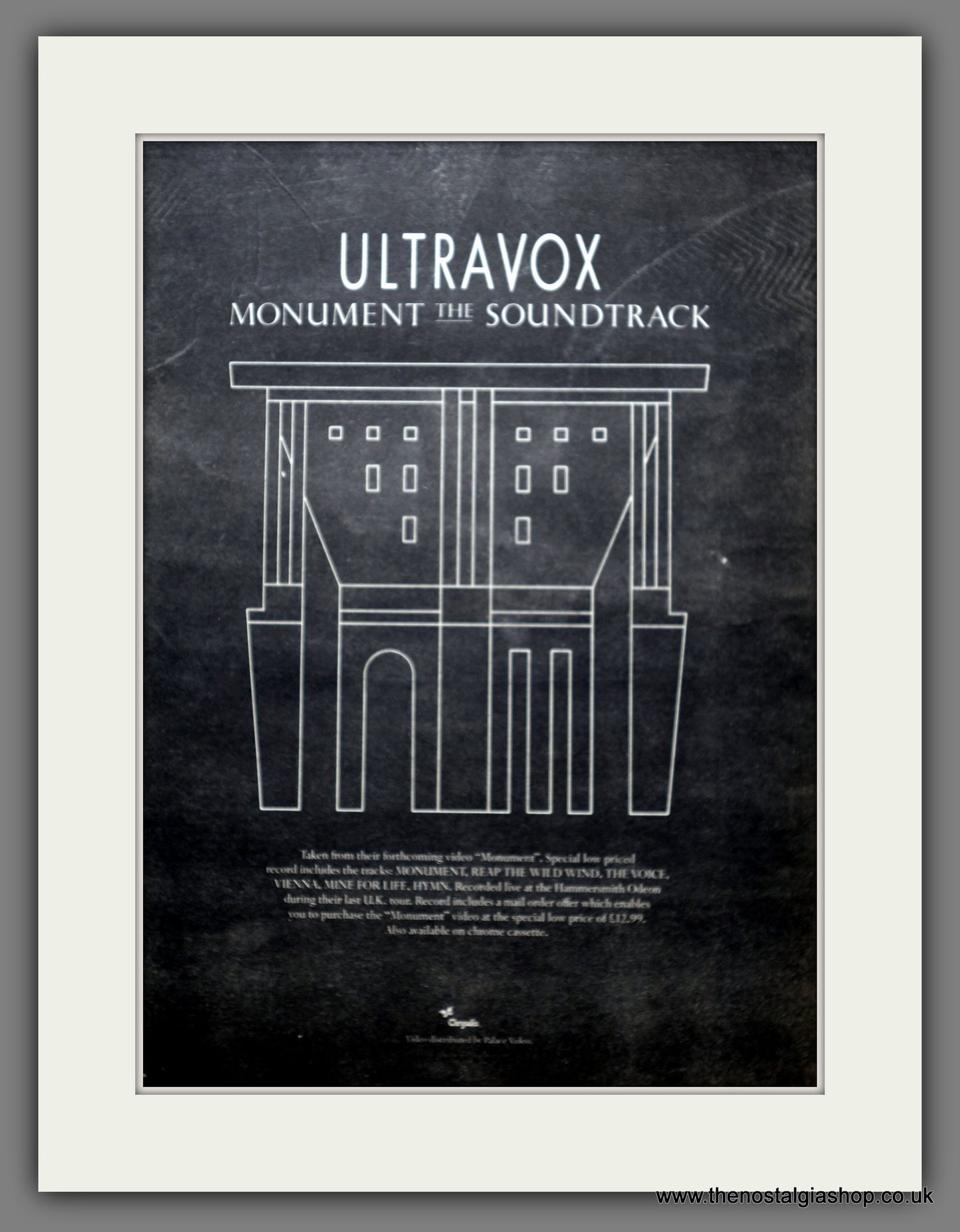Ultravox Monument The Soundtrack. Original Advert 1983 (ref AD15510)