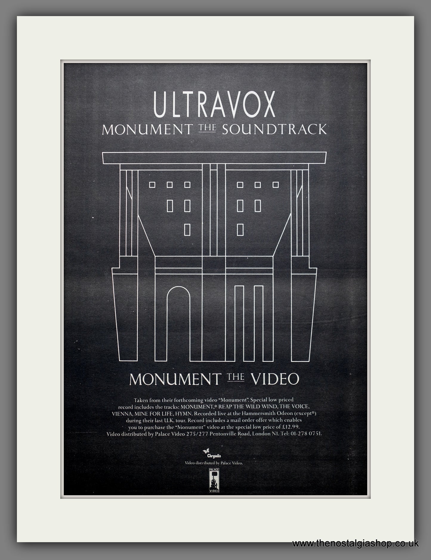 Ultravox Monument The Soundtrack. Original Advert 1983 (ref AD15511)