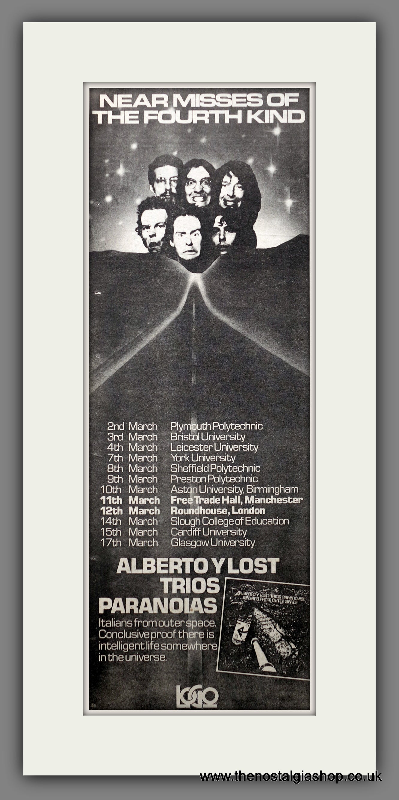 Alberto Y Lost Trios Paranoias, Italians From Outer Space. Original Advert 1978 (ref AD200631)
