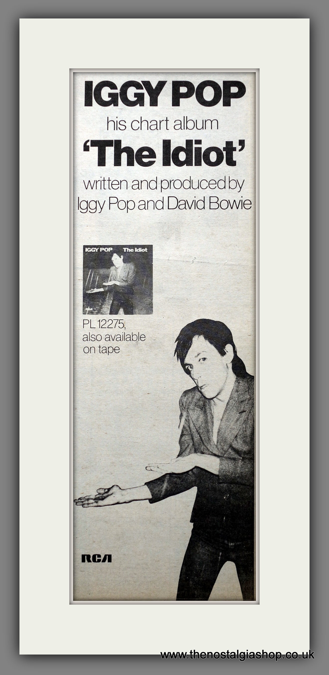glemme handicap Shredded Iggy Pop The Idiot. Original Advert 1977 (ref AD200635) – The Nostalgia Shop