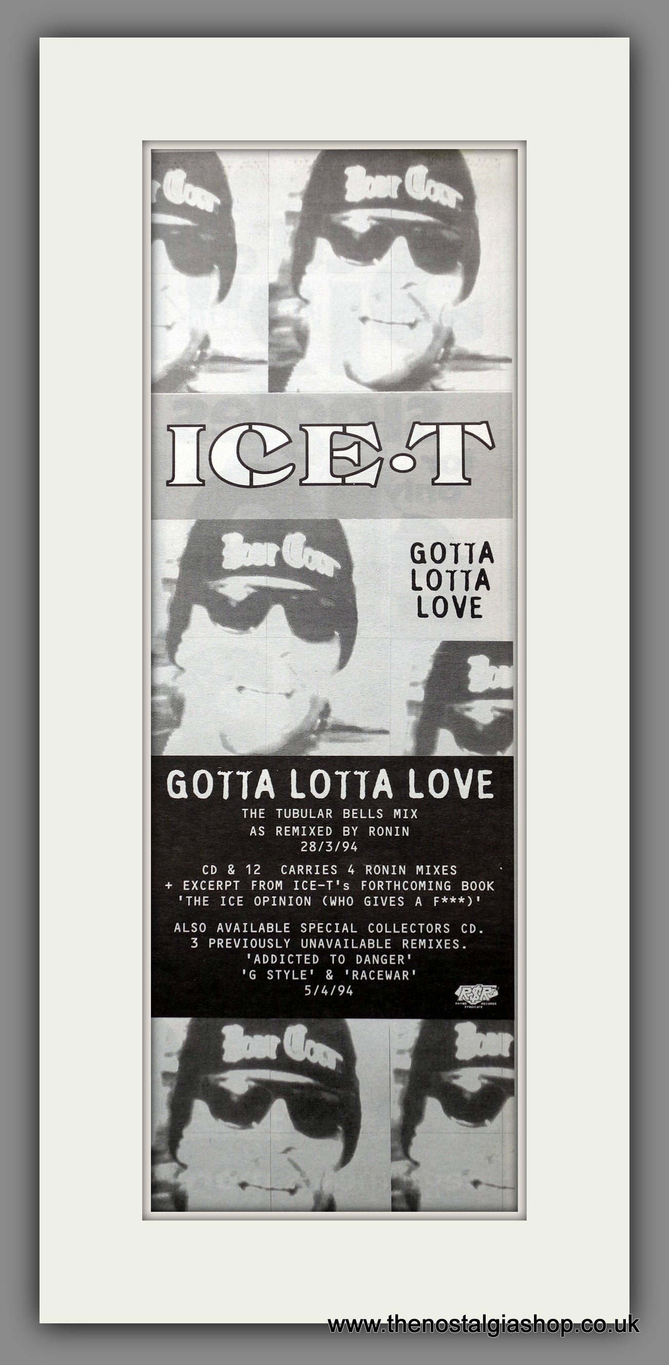 Ice.T Gotta Lotta Love. Original Advert 1994 (ref AD200636)