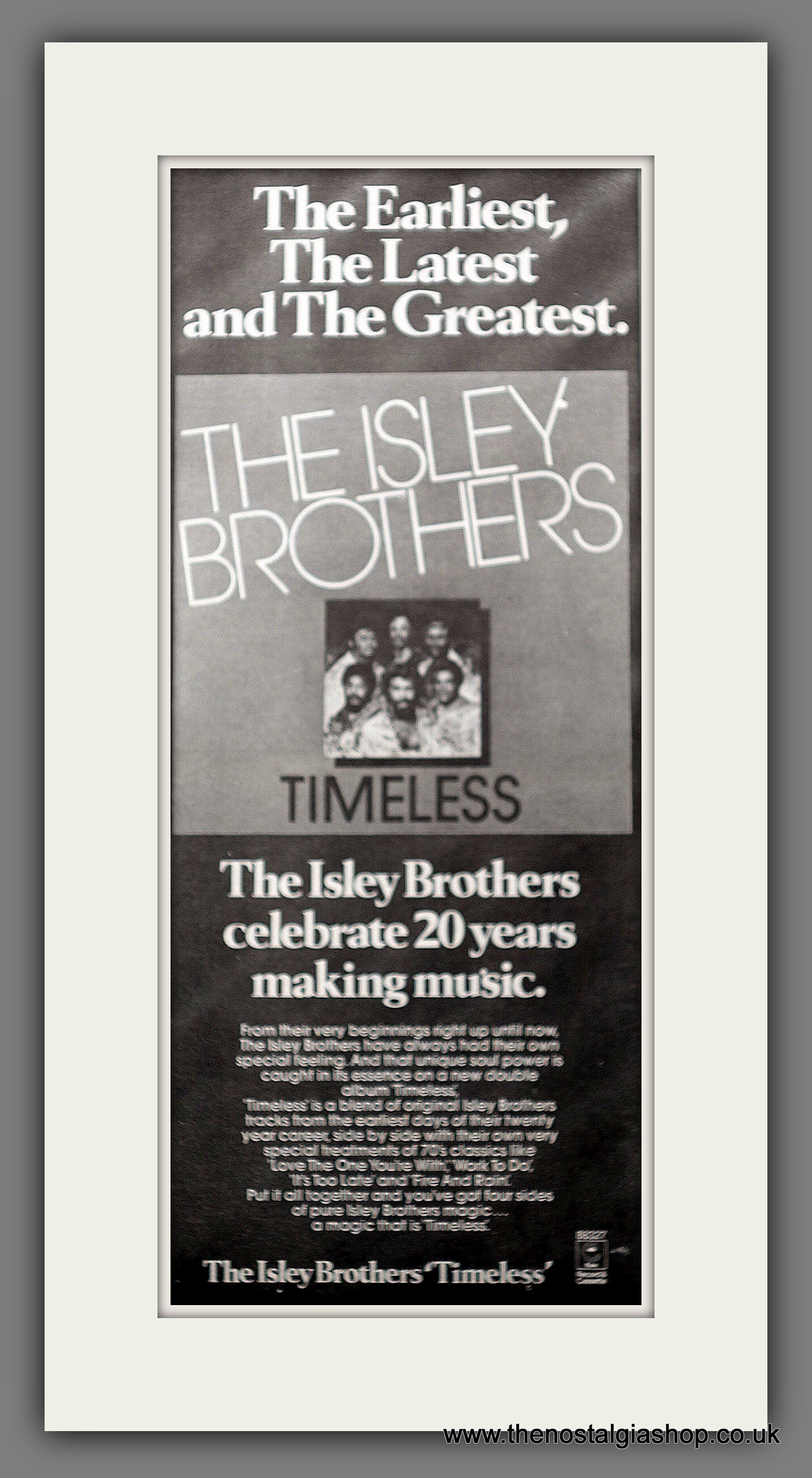 Isley Brothers (The) Timeless. Original Advert 1979 (ref AD200640)