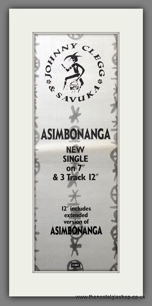 Johnny Clegg & Savuka Asimbonanga.  Original Advert 1988 (ref AD200661)