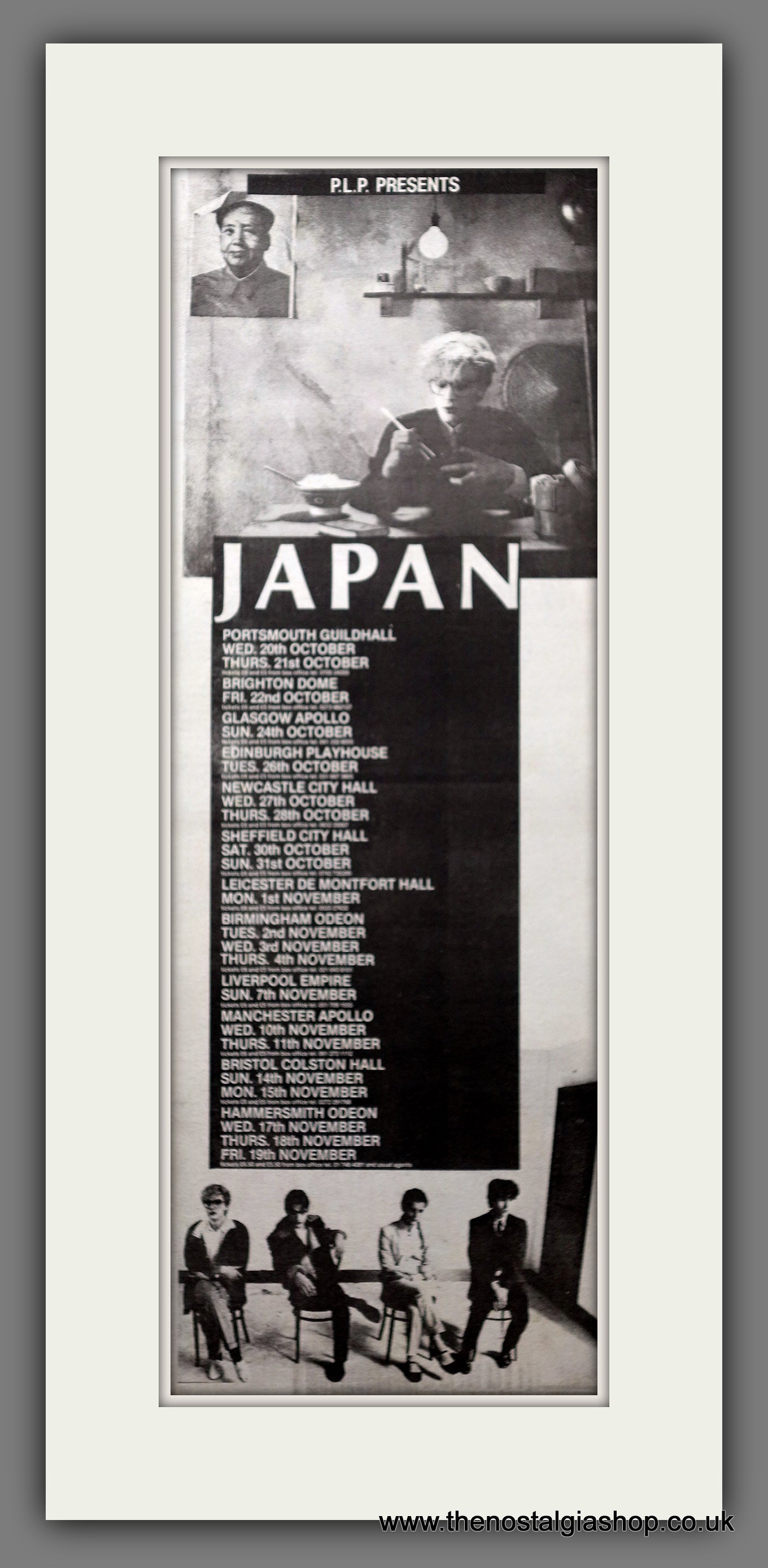 Japan Tour Dates. Original Advert 1982 (ref AD200670)
