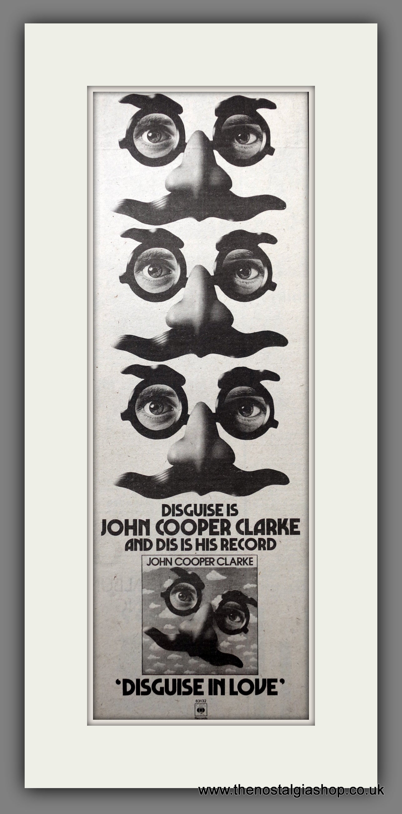 John Cooper Clarke Disguise In Love. Original Advert 1978 (ref AD200675)