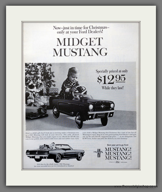 Ford Mustang '64. Midget Mustang for Kids. Original American Advert 1964 (ref AD301311)