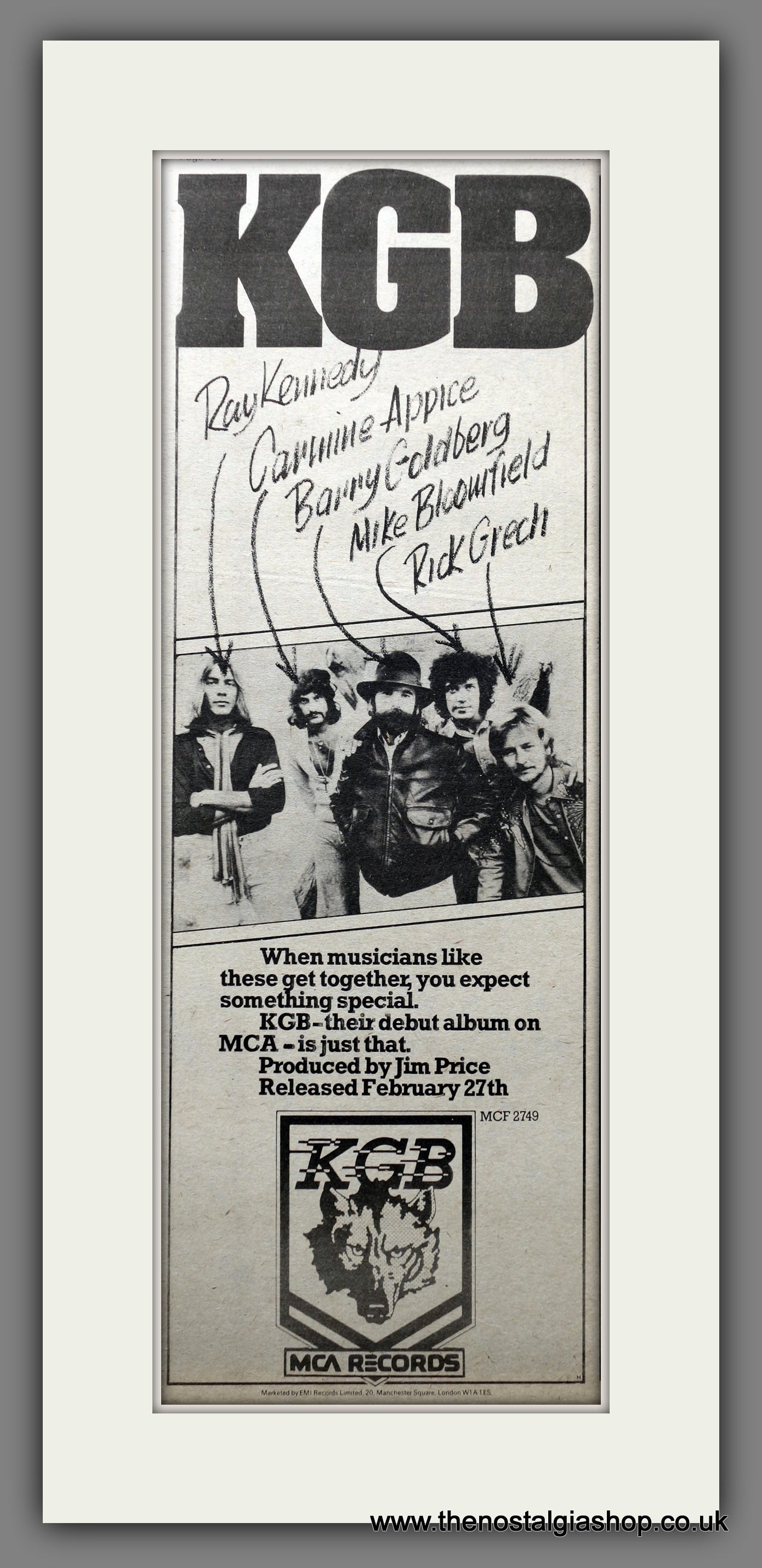 KGB Debut Album. Original Advert 1976 (ref AD200721)