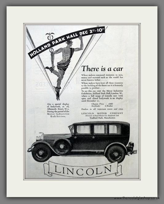 Lincoln Motor Cars. Original Advert 1927 (ref AD60916)