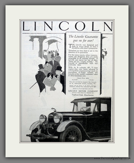 Lincoln Motor Cars. Original Advert 1927 (ref AD60917)