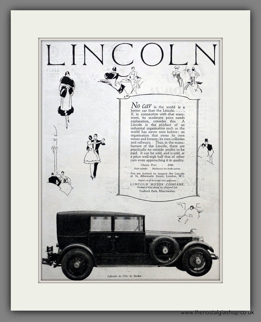 Lincoln Cabriolet de Ville. Original Advert 1927 (ref AD60918)